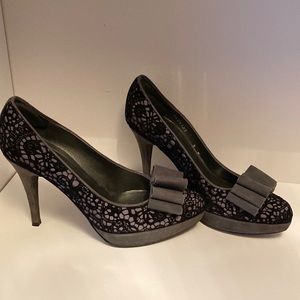Grey and black Stuart Weitzman shoes